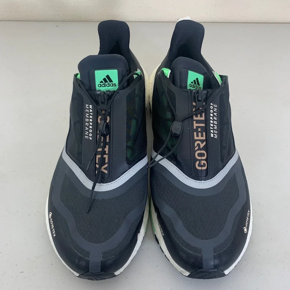 Adidas Ultraboost 22 GTX Sneakers Mens 13 Black Green Waterproof Running GX9127